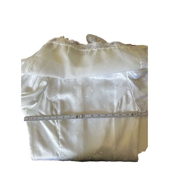 Vintage Gunne Sax Jessica McClintock White Satin w/ Lace overlay collar wedding - Picture 10 of 16
